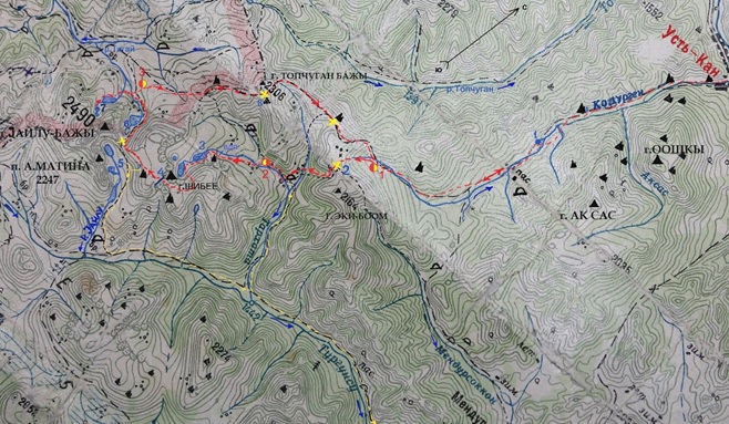 Схема трассы Усть-Кан